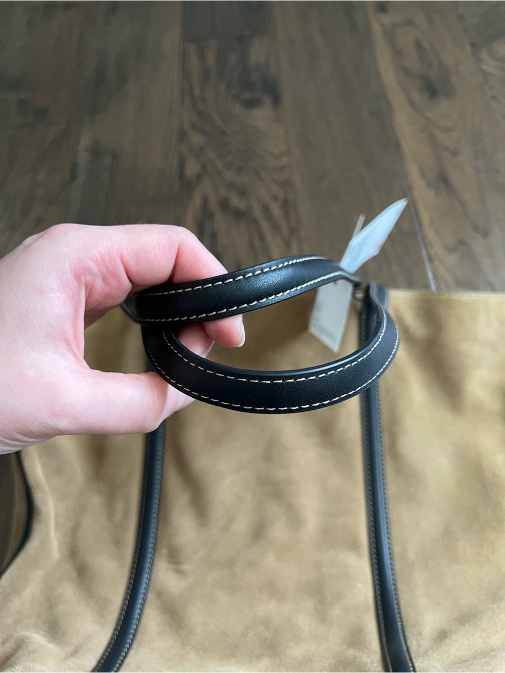 Zara Suede Tote Bag with Leather Handles - Picture 16 of 16